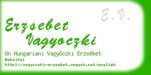 erzsebet vagyoczki business card
